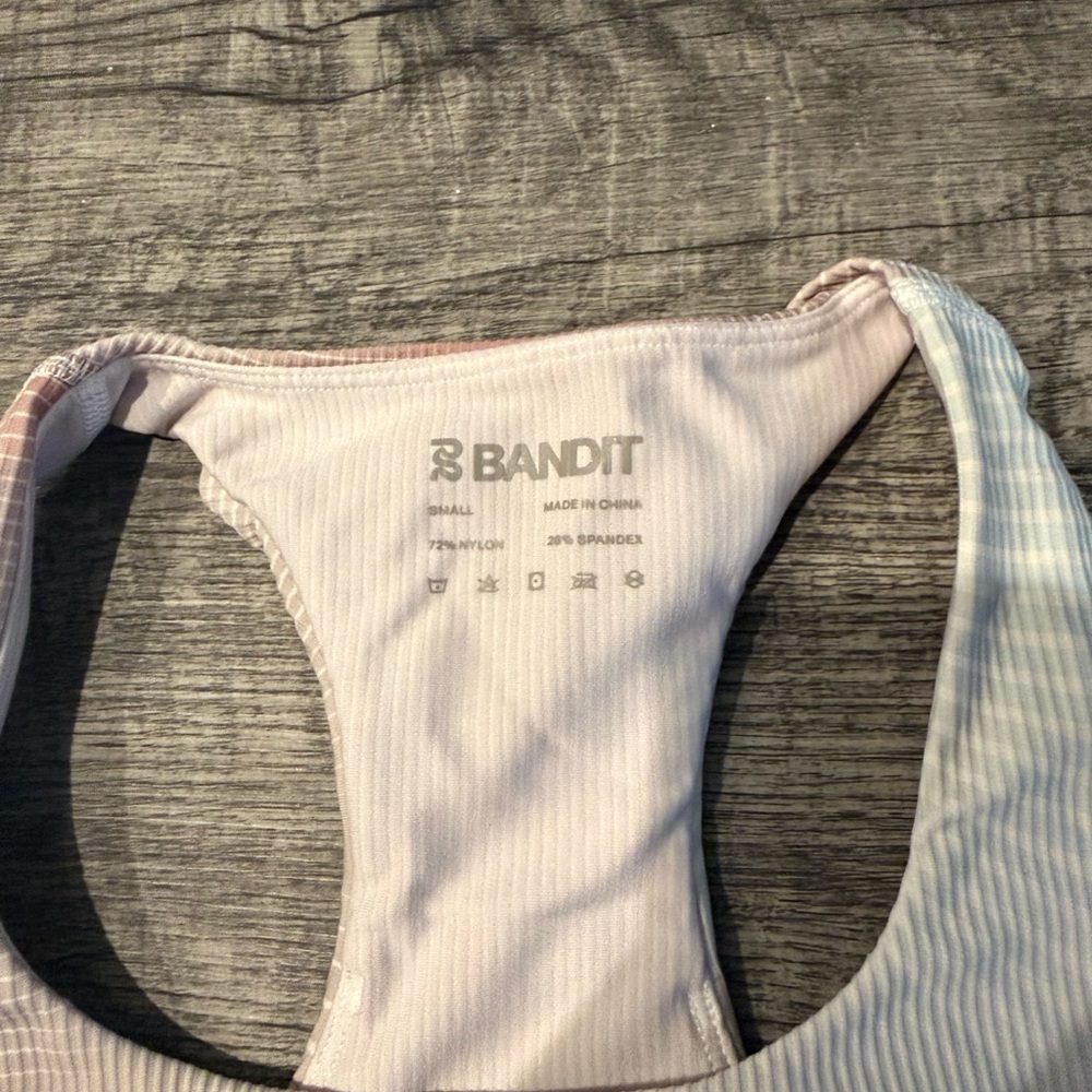 Women's White and Light Blue Sports Bra - Picture 5 of 6